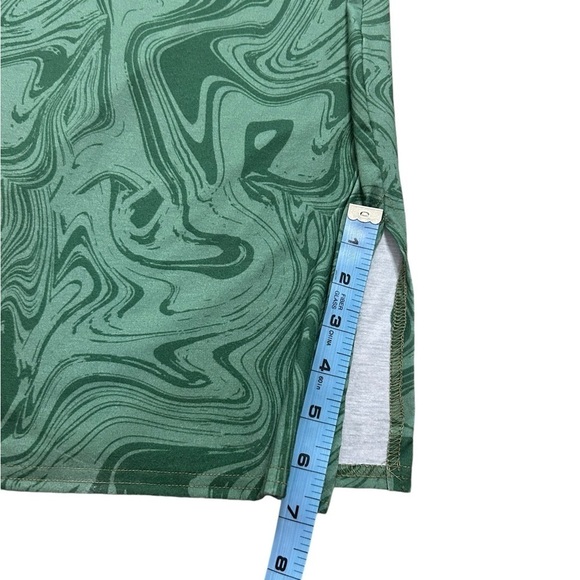 ♥️Pretty Little Thing Green Marble Halter Split Hem Bodycon Dress Women’s Sz 8 - Picture 12 of 12